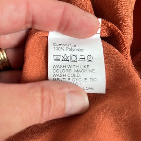 Shein burnt orange A-line back cut out boho sleeveless dress - Picture 12 of 15